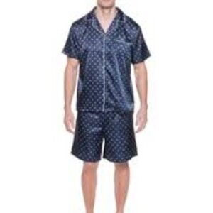 2 - NWT NOBLE MOUNT MEN'S PREMIUM SATIN SHORT PAJAMA SET